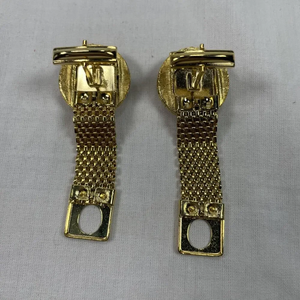 Men’s amber stone gold wrap around cuff links Celebrity NY.